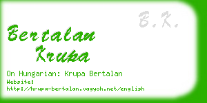 bertalan krupa business card